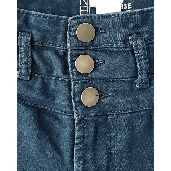 NO BO MID-RISE SHORTS JUNIORS, 1, NAVY BLUE, BACK POCKETS, BUTTONS & ZIP CLOSURE - Picture 7 of 11